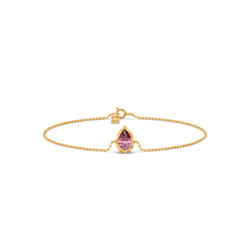 Chrome Teardrop Coloured Lab Diamond Chain Bracelet