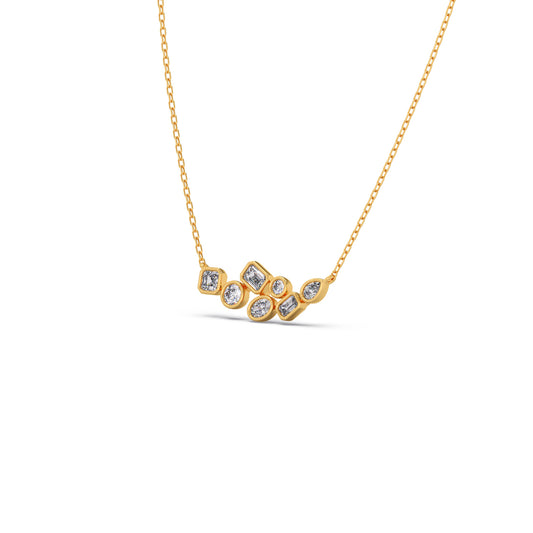 Bezel Set Multi-Shape Diamond Pendant - Yellow