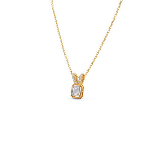 Emerald-Cut Diamond Accent Pendant Necklace - Yellow
