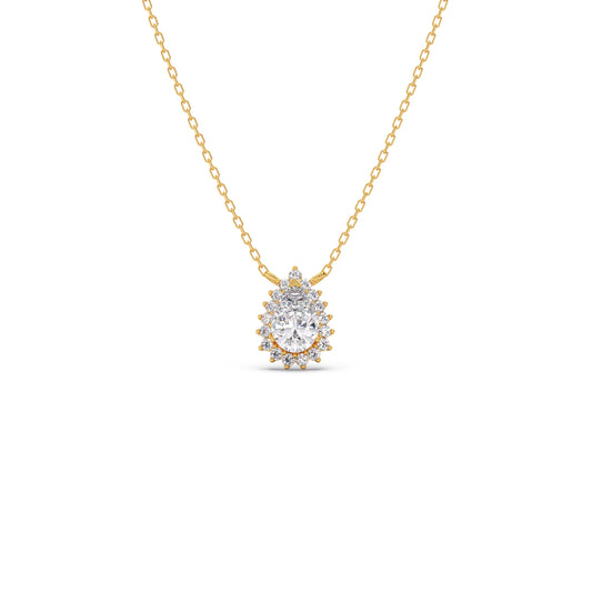 Pear-Shaped Solitaire Pendant Necklace – 7.4x5mm - Yellow