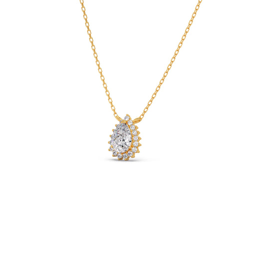 Pear-Shaped Solitaire Pendant Necklace – 7.4x5mm - Yellow