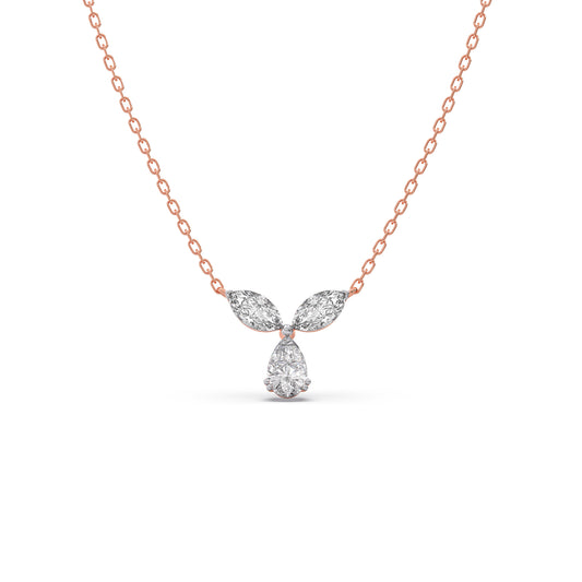 Marquise & Pear-Cut Diamond Necklace - Rose