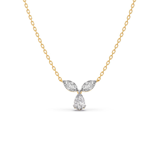 Marquise & Pear-Cut Diamond Necklace - Yellow
