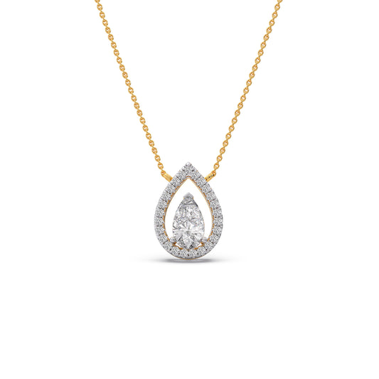 Pear-Cut Diamond Pendant Necklace - Yellow