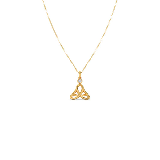 Trinity Knot Yoga Diamond Pendant Necklace - Yellow
