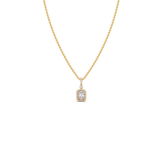 Radiant Halo Cascade Pendant - Yellow