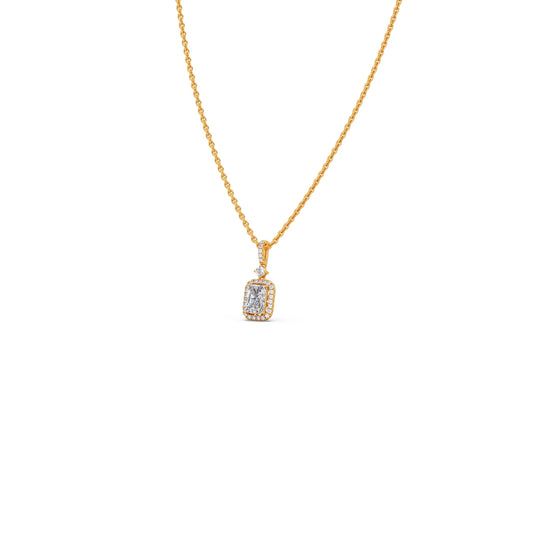 Radiant Halo Cascade Pendant - Yellow