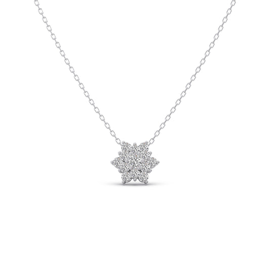 Floral Cluster Diamond Platinum Pendant - Plt