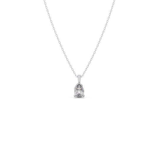 Sovereign Drop Solitaire Chain Pendant - White