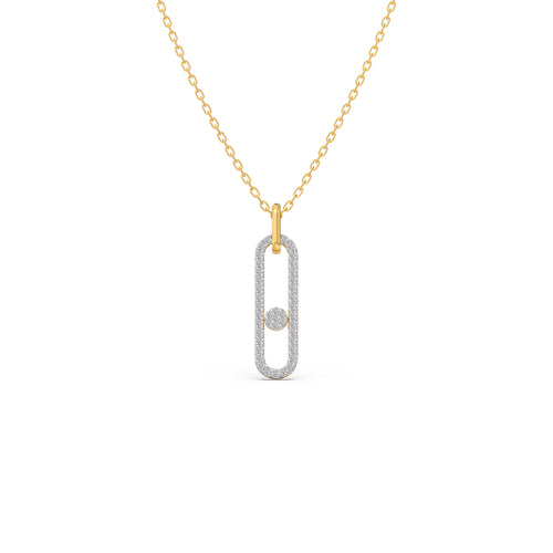 Sparkling Frame Round Diamond Necklace