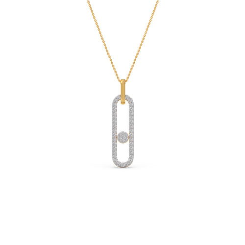 Sparkling Frame Round Diamond Necklace