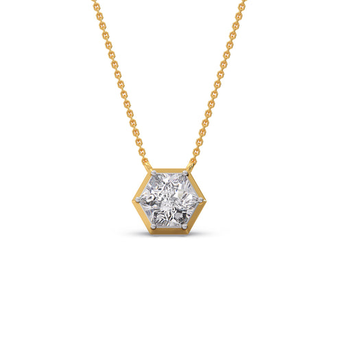1.03 ct Hexagon Solitaire Chain Pendant