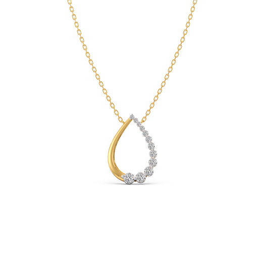 Oria Flow Diamond Pendant Necklace - Yellow