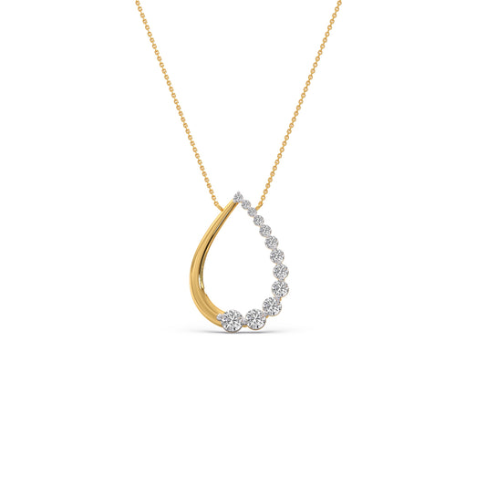 Oria Flow Diamond Pendant Necklace - Yellow