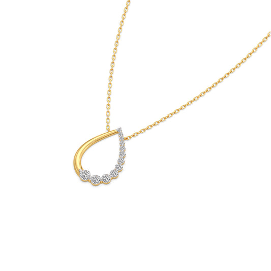 Oria Flow Diamond Pendant Necklace - Yellow