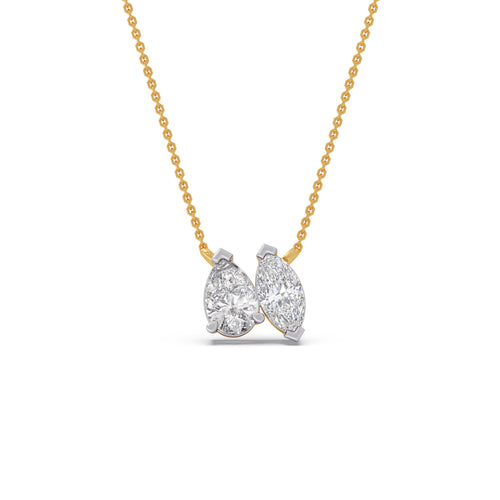 Marquise & Pear Diamond Toi et Moi Pendant