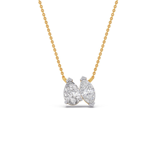 Marquise & Pear Diamond Toi et Moi Pendant - Yellow