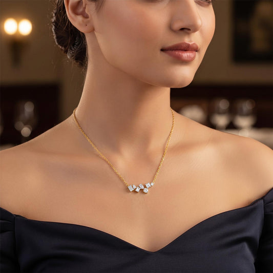 Scattered Diamond Bar Pendant - MQ_AI