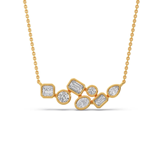 Bezel Set Multi-Shape Diamond Pendant - Yellow