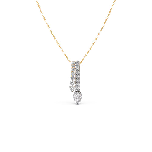 Linear Peardrop Diamond Pendant