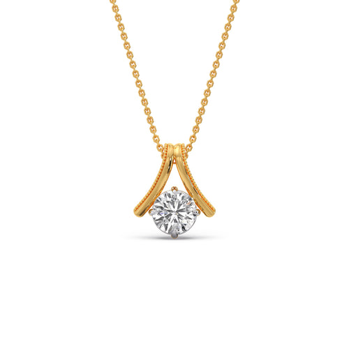Round Diamond V-Bail Pendant