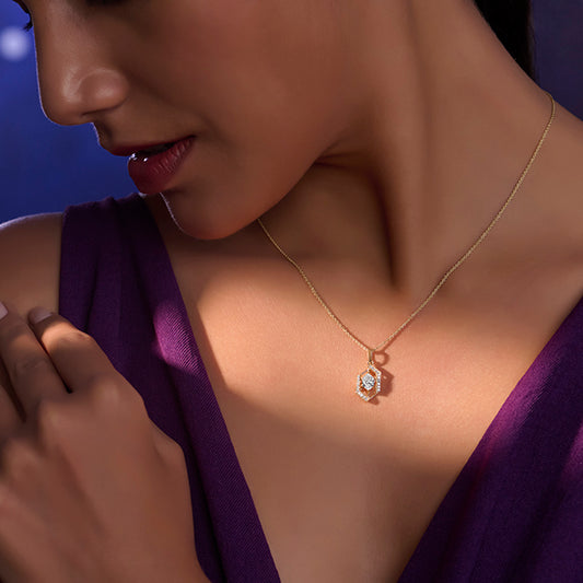 Hexa Round Diamond Pendant Necklace - MQ