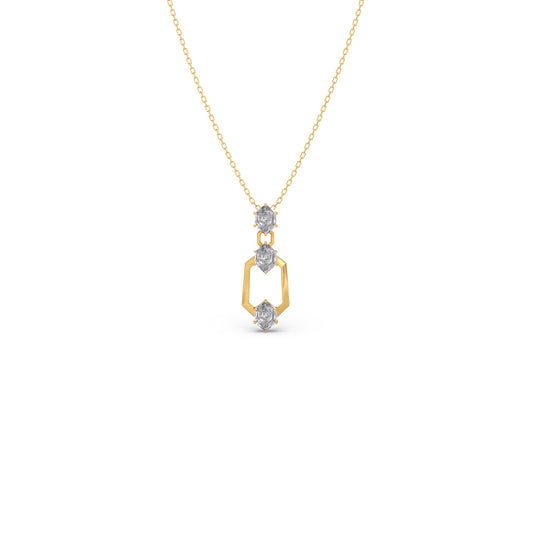Hexa Trio Diamond Pendant - Yellow