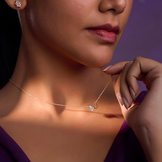 Hexa Solitaire Pendant Necklace - MQ