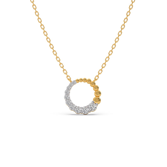 Circle of Grace Diamond Pendant Necklace - Yellow