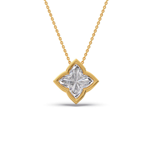 Classic Lily-Cut Diamond Pendant Necklace - Yellow