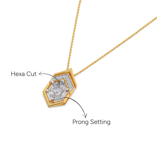 Hexa Elevate Pendant Necklace - Yellow