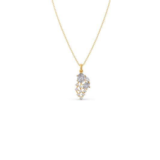 Hexa Leaf Pendant Necklace - Yellow