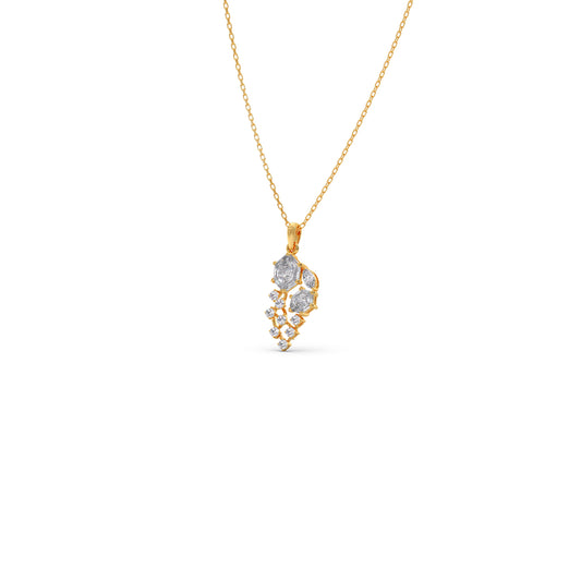 Hexa Leaf Pendant Necklace - Yellow