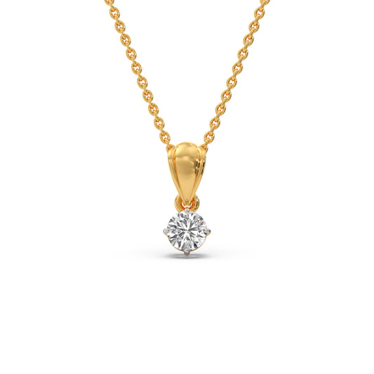 Round Diamond Bail Pendant - Yellow