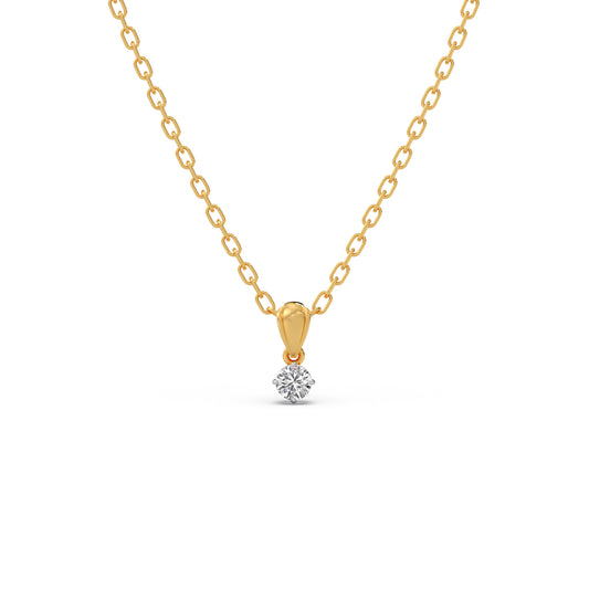 Round Diamond Bail Pendant - Yellow