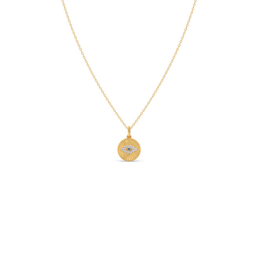 Round Diamond Medallion Pendant - Yellow