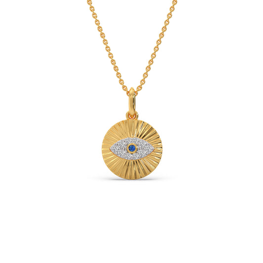 Round Diamond Medallion Pendant - Yellow