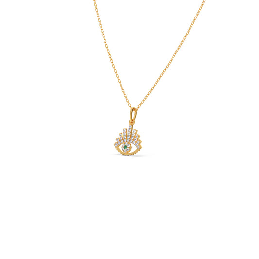 Gilded Vision Sunburst Diamond Pendant - Yellow