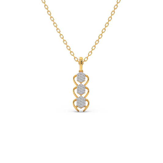 Antiqua Drop Diamond Pendant Necklace - Yellow