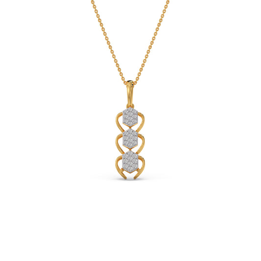 Antiqua Drop Diamond Pendant Necklace - Yellow