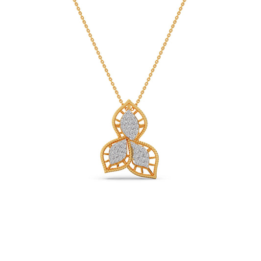 Trinity Bloom Diamond Pendant - Yellow