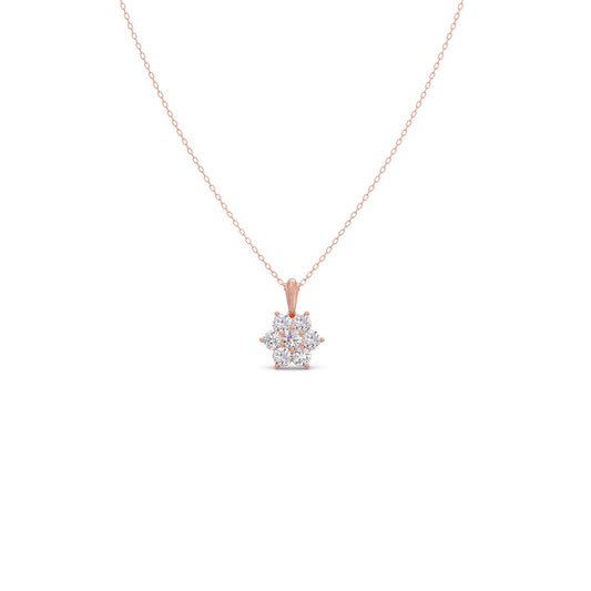 Bloom Cluster Diamond Pendant - Rose