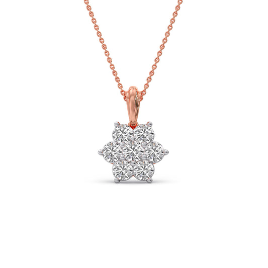 Bloom Cluster Diamond Pendant - Rose