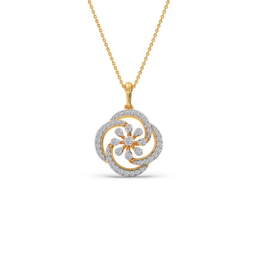 Shimmering Bloom Diamond Pendant - Yellow