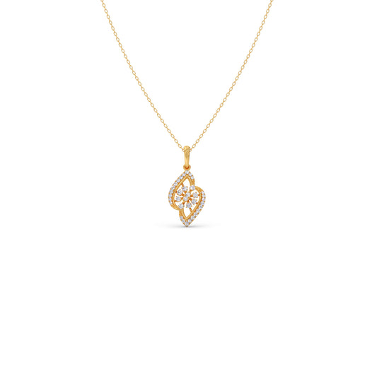 Floral Mirage Diamond Pendant Necklace - Yellow