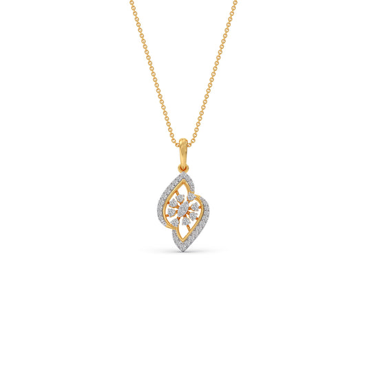 Floral Mirage Diamond Pendant Necklace - Yellow