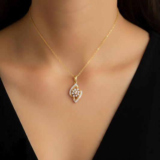 Floral Mirage Diamond Pendant Necklace - MQ
