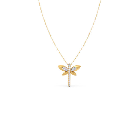 0.60 ct Solitaire Marquise Diamond Pendant Necklace - Yellow