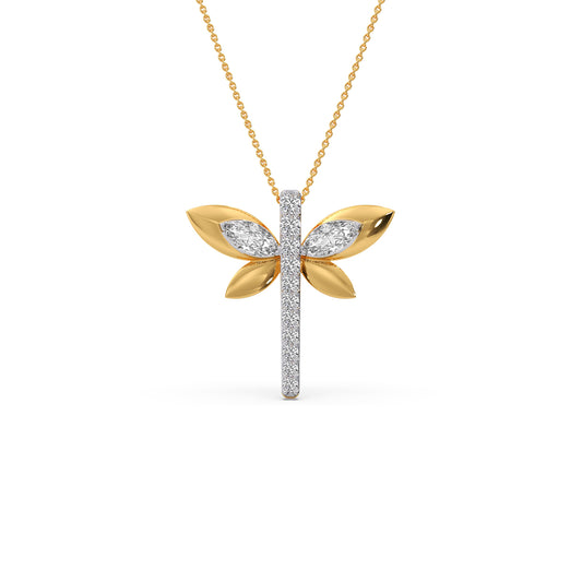 0.60 ct Solitaire Marquise Diamond Pendant Necklace - Yellow