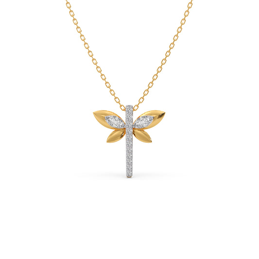 0.60 ct Solitaire Marquise Diamond Pendant Necklace - Yellow